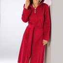 Cawö Cawo Home Peignoir Femme avec Capuche et Fermeture Éclair 1492 rouge 48