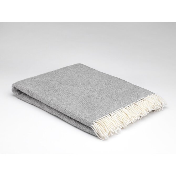 McNutt of Donegal plaid en laine d'agneau 140x200 Gris Uniforme