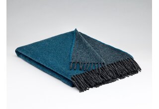 McNutt of Donegal plaid en pure laine réversible 145x200 Larkspur