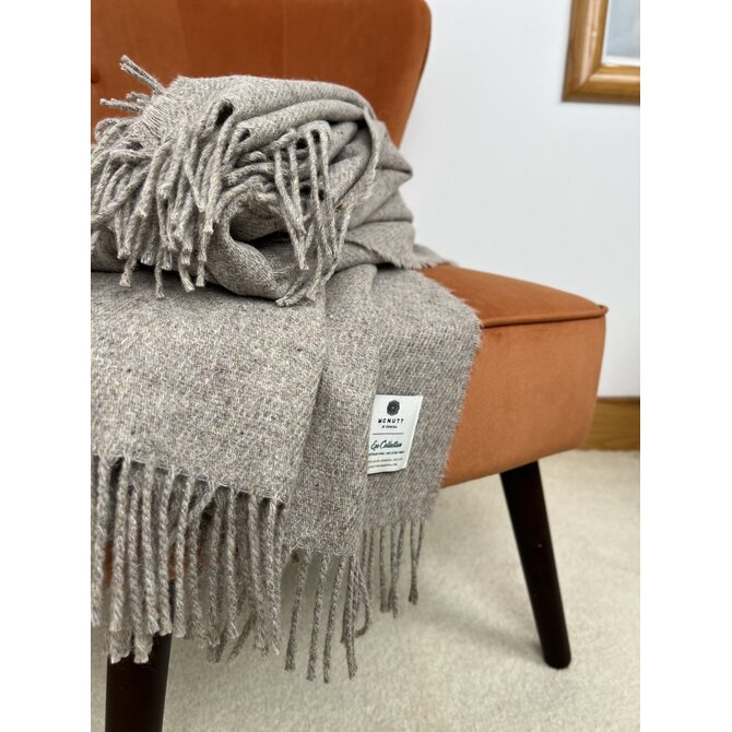 McNutt of Donegal  plaid Forever Wool 145x200 Pebble