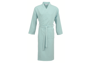 Carl Ross Unisex Badjas Kimono 38100 Ocean blue/Offwhite XL