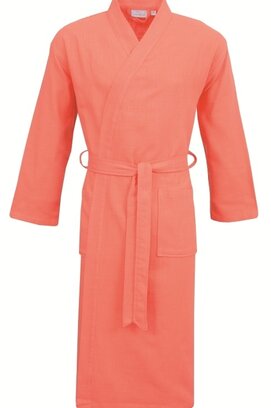 Carl Ross Peignoir Unisexe Kimono 38100 Corail/Blanc cassé S