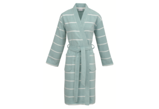 Carl Ross Unisex Badjas Kimono 33110 Ocean blue/Offwhite M