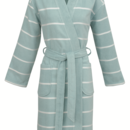 Carl Ross Carl Ross Unisex Badjas Kimono 33110 Ocean blue/Offwhite L