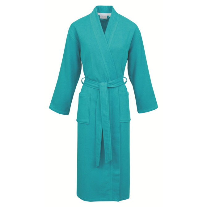 Carl Ross Unisex Badjas Kimono 37100 Turquoise/White M
