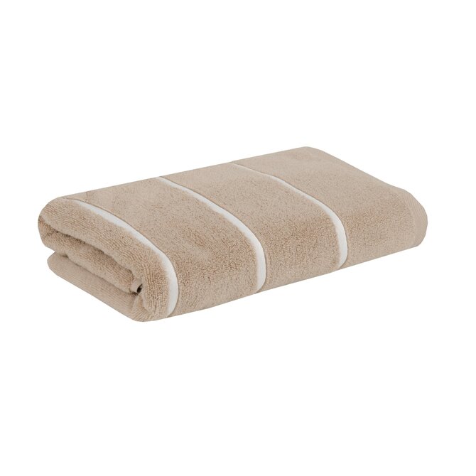 Carl Ross Serviette de Sauna 18300 Kaki/Blanc Cassé 70x200