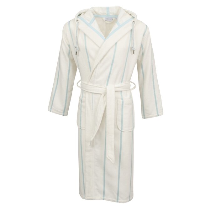 Carl Ross Unisex Badjas met Capuchon 35300 Offwhite/Ocean Blue XL