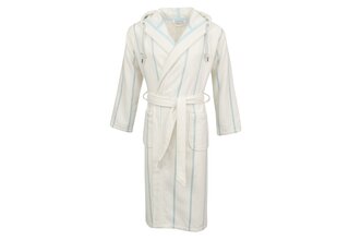 Carl Ross Unisex Badjas met Capuchon 35300 Offwhite/Ocean Blue XXL