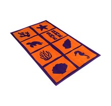Serviette de plage Vossen animaux marins 100x180 orange