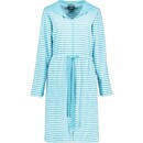 Cawö Cawo Peignoir court pour femmes avec fermeture éclair et capuche, extra léger 834 47 turquoise Taille L