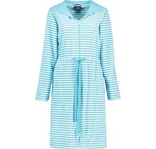 Cawo Peignoir court pour femmes avec fermeture éclair et capuche, extra léger 834 47 turquoise Taille L