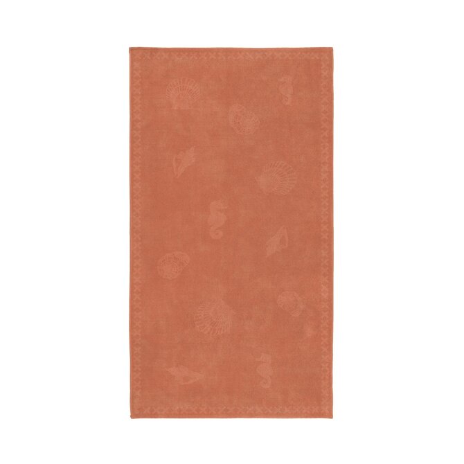 Seahorse Strandlaken Shells Coral Red 100x200