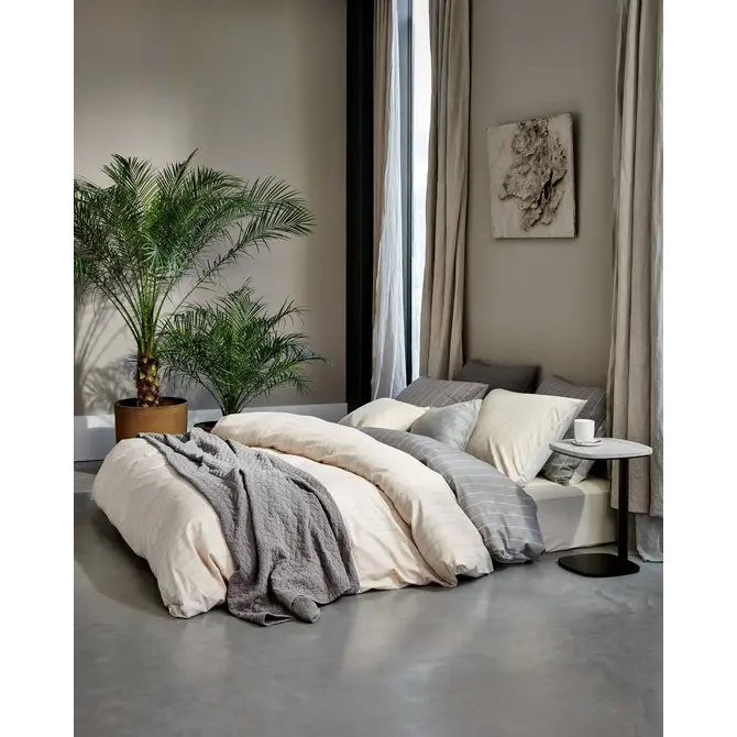 Housse de couette Vandyck Home Puglia Percale gris 1 personne (140x200/220)