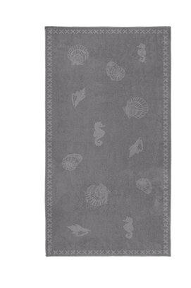 Seahorse Strandlaken Shells Grey 100x200