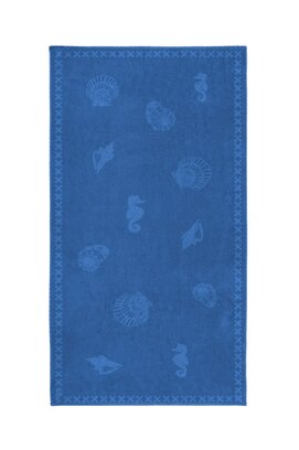 Seahorse Strandlaken Shells Blue 100x200