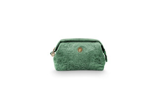 Pip Studio Cooper Pochette Cosmétique Petite Velours Quiltey Days Vert 19x12x8,5 cm