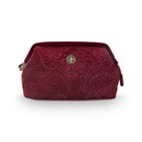 Pip Studio Trousse Cosmétique Pip Petite Velours Quiltey Days Rouge 19x12x8,5cm