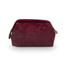 Pip Studio Trousse Cosmétique Pip Petite Velours Quiltey Days Rouge 19x12x8,5cm