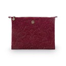 Pip Studio Pip Pochette Cosmétique Plate Grande Velours Quiltey Days Rouge 30x22x1cm