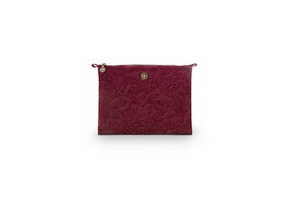 Pip Studio Charly Cosmetic Flat Pouch Large Velvet Quiltey Days Red 30x22x1 cm