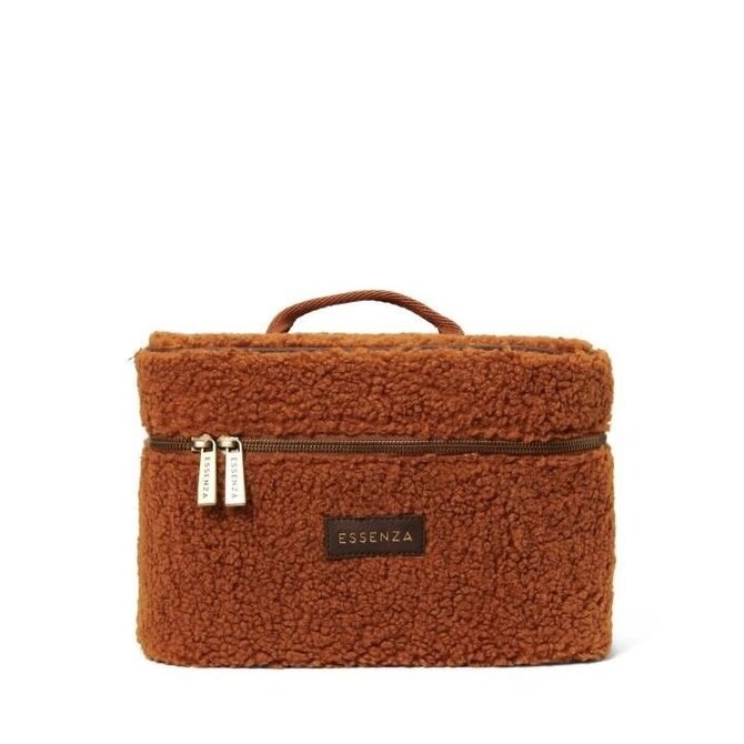 Essenza Tracy Teddy Beauty Case L : 25 - l : 17 - H : 17 Cuir marron