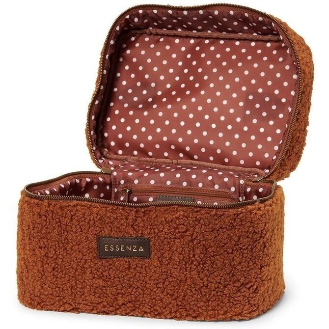 Essenza Tracy Teddy Beauty Case L : 25 - l : 17 - H : 17 Cuir marron