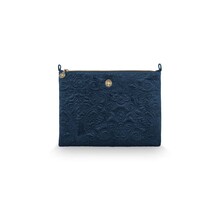 Pip Studio Cosmetic Flat Pouch Large Velvet Quiltey Days Blue 30x22x1cm