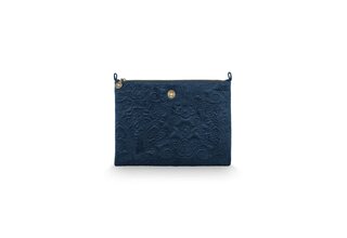 Pip Studio Charly Cosmetic Flat Pouch Large Velvet Quiltey Days Blue 30x22x1 cm