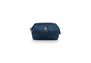 Pip studio Cooper Trousse Cosmétique Petite Velours Quiltey Days Bleu 19x12x8,5 cm