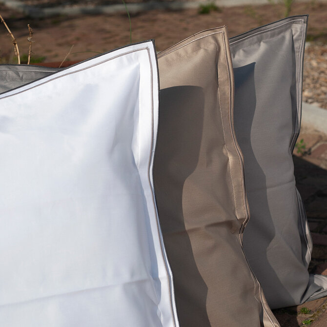 Taie d'oreiller Dommelin Volant Dreamliner Satin 600TC Truffe 60x70 cm