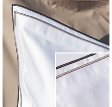 Taie d'oreiller Dommelin Volant Dreamliner Satin 600TC Blanc 60x70 cm