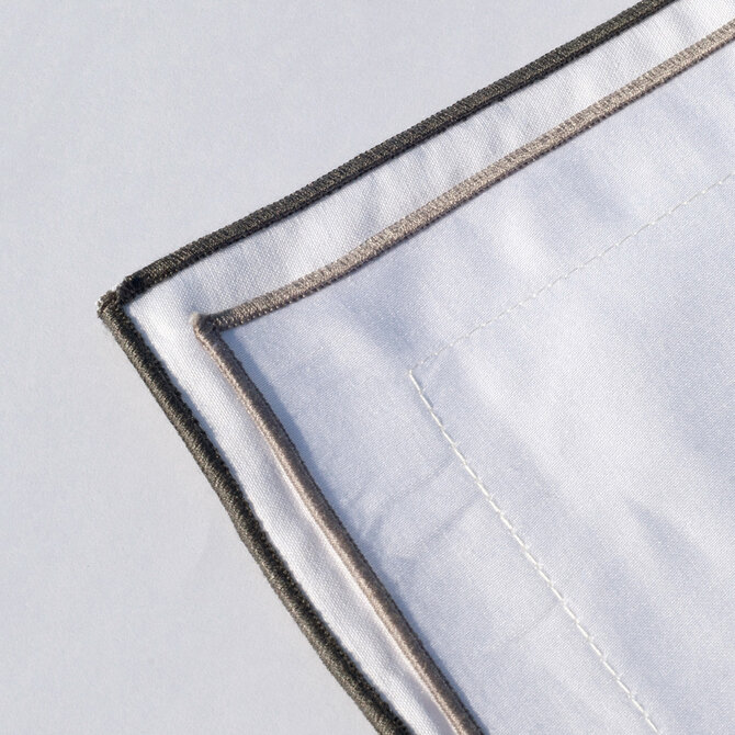 Taie d'oreiller Dommelin Volant Dreamliner Satin 600TC Blanc 60x70 cm