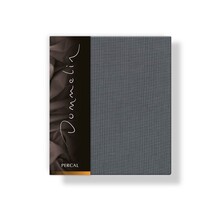 Taie d'oreiller Dommelin Uni Percale 200TC 555 Gris Éléphant 60x70