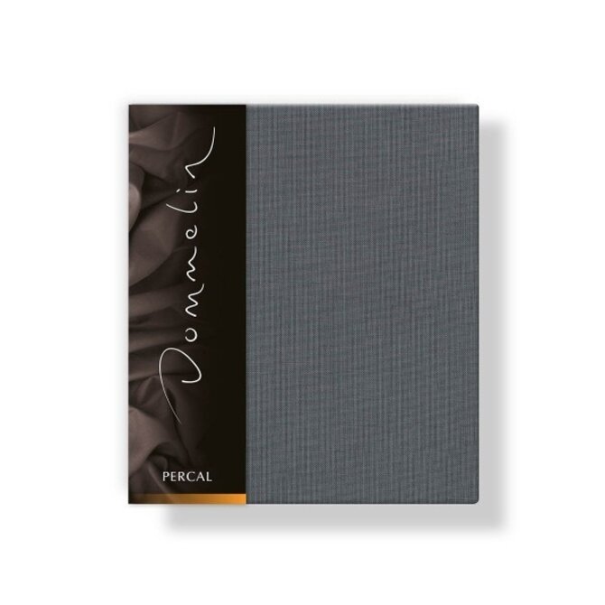 Taie d'oreiller Dommelin Uni Percale 200TC 555 Gris Éléphant 60x70