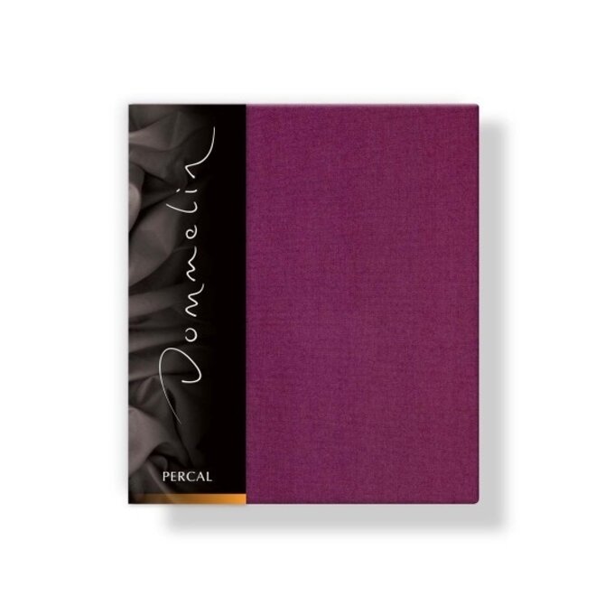 Taie d'oreiller Dommelin Uni Percale 200TC 582 Aubergine 60x70