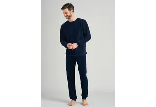 Pyjama long pour homme Schiesser 175605 bleu nuit 58