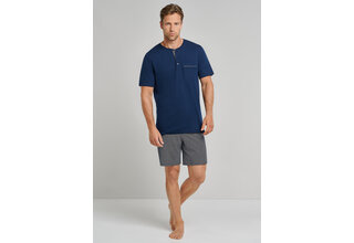 Schiesser pyjama court 173863 bleu nuit