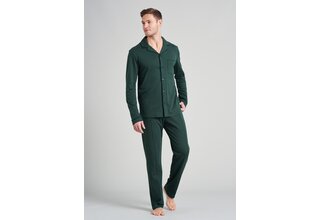 Schiesser heren pyjama lang 175638 donkergroen 50