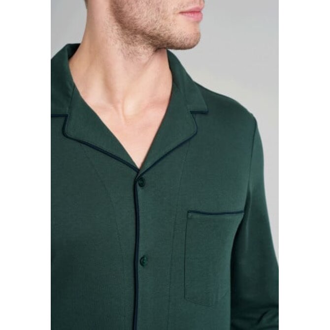 Schiesser heren pyjama lang 175638 donkergroen 50