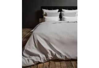 Heckett&Lane Uni Stripe Housse de Couette Glacier gris
