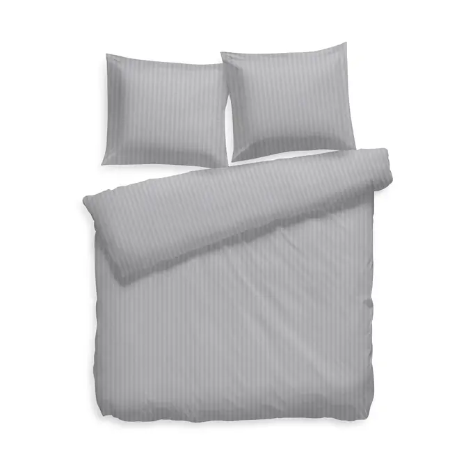 Heckett&Lane Uni Stripe Housse de Couette Glacier grey