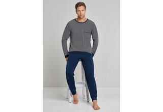 Schiesser herenpyjama 173866 lang nachtblauw