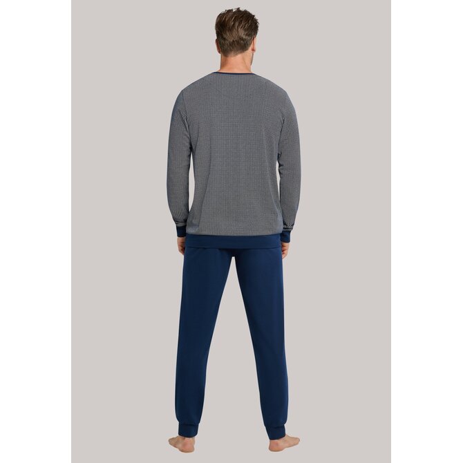 Schiesser herenpyjama 173866 lang nachtblauw