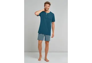 Schiesser pyjama court pour homme 173863 pétrole