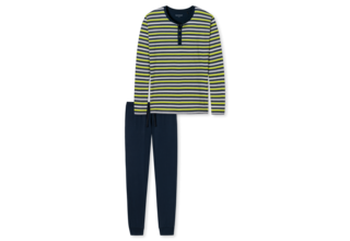 Schiesser heren pyjama lang 166145 citroen Maat 48