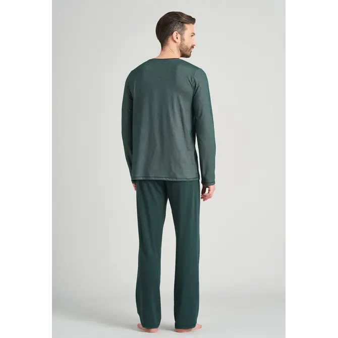Pyjama long pour homme Schiesser 175586 vert foncé 50