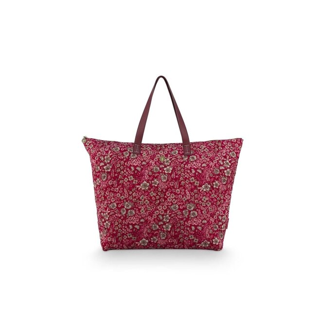 Pip Studio Tilda Sac cabas grand matelassé Daisy Dreams rouge 66x20x44cm