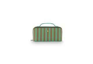 Pip Studio Cyrille Cosmetic Bag Medium Stripe Green 23.5x11x5x22cm