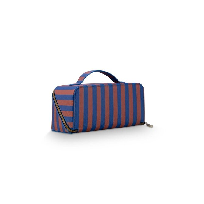 Pip Studio Cyrille Cosmetic Bag Medium Stripe Blue 23.5x11x5x22cm