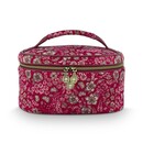 Pip Studio Pip Studio Cleo Trousse de toilette matelassée Rêves de Marguerite Rouge 26x16x16cm